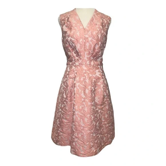 Adrianna Papell | Dresses | Adrianna Papell Pink Pleated Midi Dress For Wedding  Guests Worn Twice | Poshmark